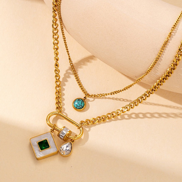 Double Layered 18K Gold Filled Over Stainless Steel Necklace