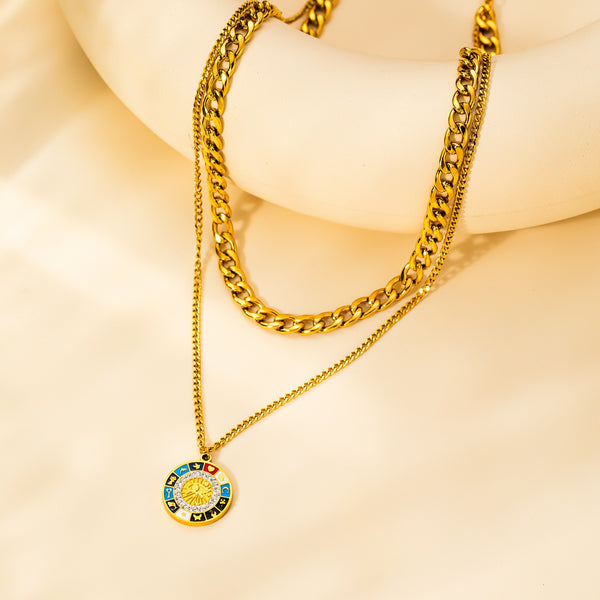 Double Layered 18K Gold Filled Over Stainless Steel Necklace