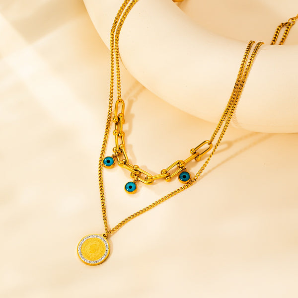 Double Layered 18K Gold Filled Over Stainless Steel Necklace