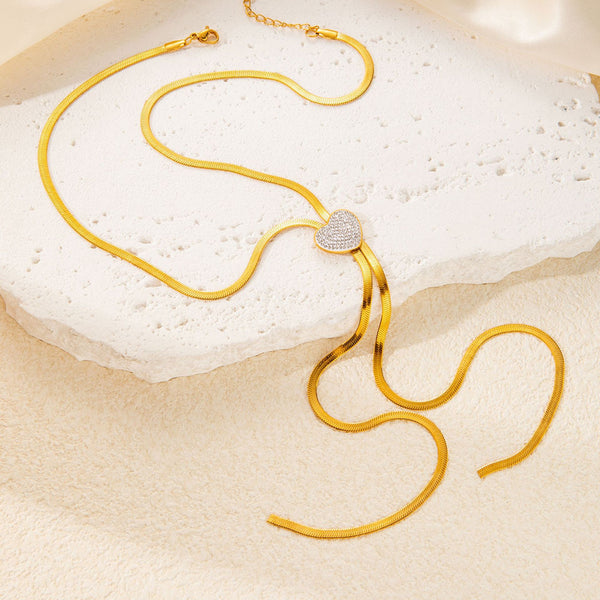 Herringbone Chain 18K Gold Filled Over Stainless Steel Necklace