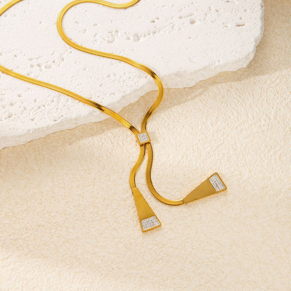 Herringbone Chain 18K Gold Filled Over Stainless Steel Necklace