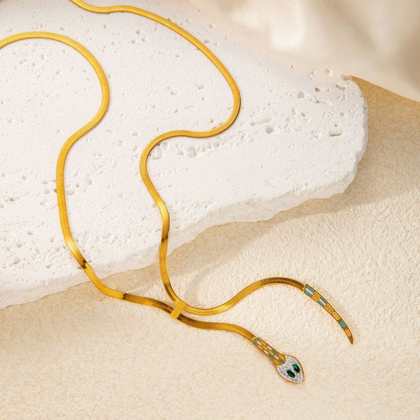 Herringbone Chain 18K Gold Filled Over Stainless Steel Necklace