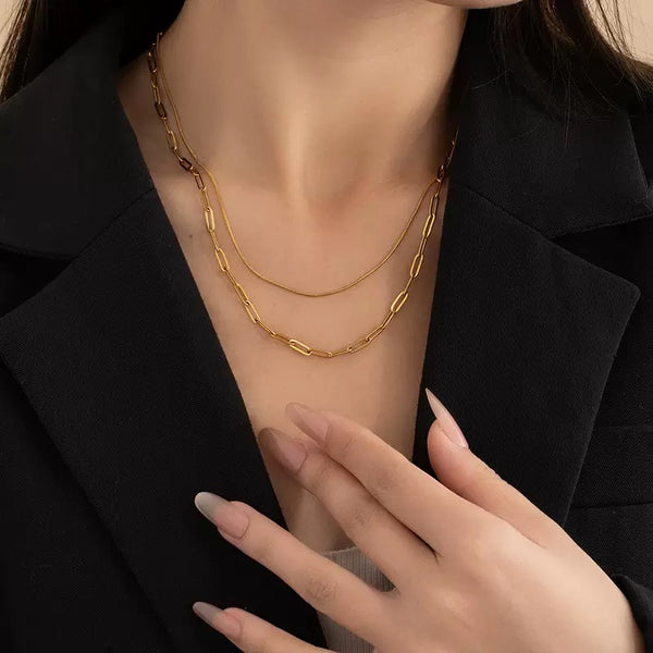 Classic 18K Gold Filled Over Stainless Steel Necklace