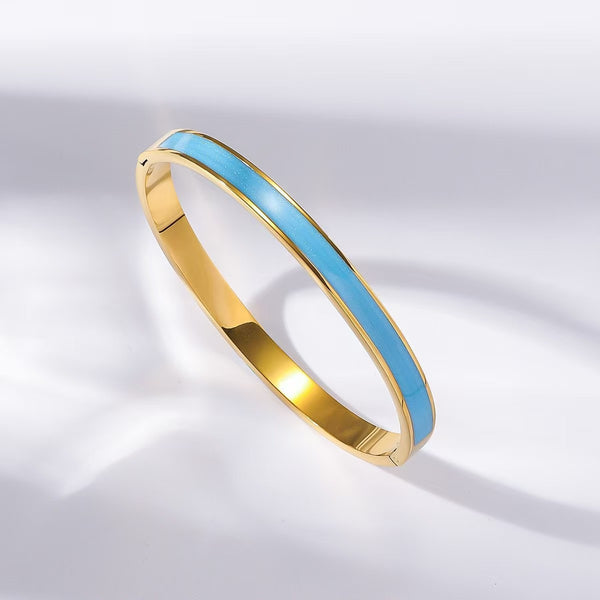 Multicolor 18K Gold Filled Over Stainless Steel Bangle
