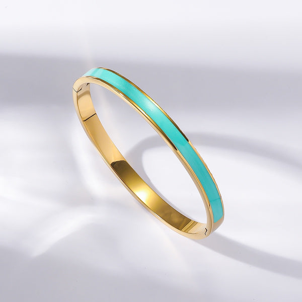 Multicolor 18K Gold Filled Over Stainless Steel Bangle