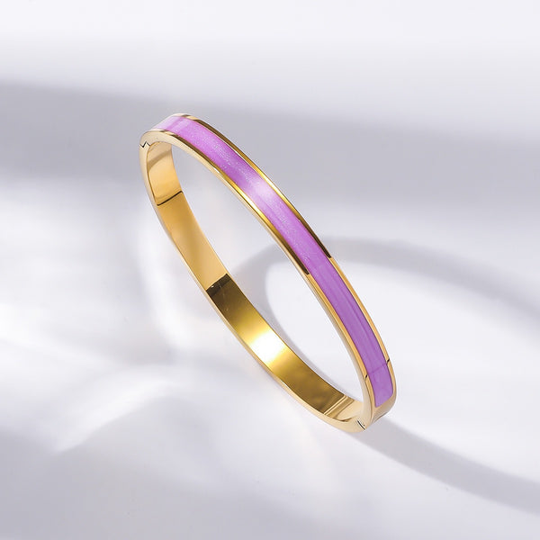 Multicolor 18K Gold Filled Over Stainless Steel Bangle