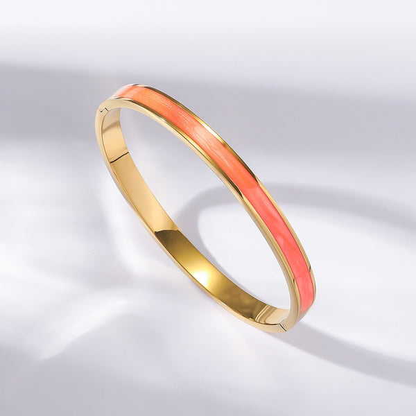 Multicolor 18K Gold Filled Over Stainless Steel Bangle