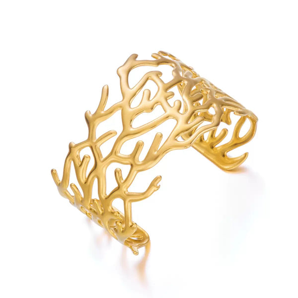 Adjustable Minimalism 18K Gold Filled Over Stainless Steel Bangle