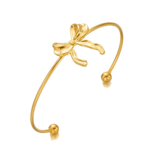 Adjustable Minimalism 18K Gold Filled Over Stainless Steel Bangle