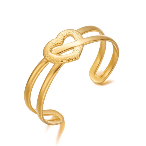 Adjustable Minimalism 18K Gold Filled Over Stainless Steel Bangle