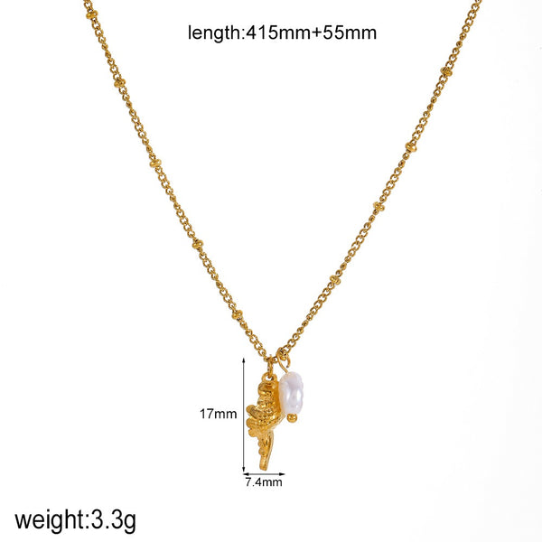 Charm 18K Gold Filled Over Stainless Steel Necklace