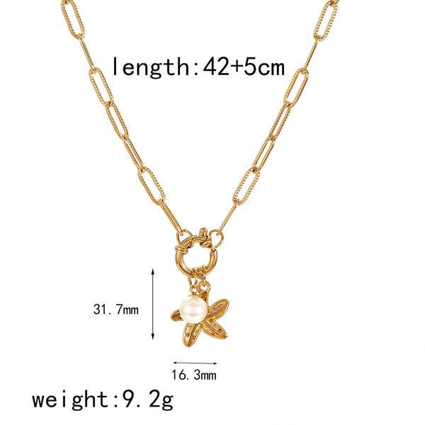 Charm 18K Gold Filled Over Stainless Steel Necklace