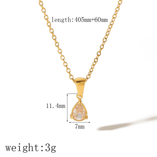 Flower 18K Gold Filled Over Stainless Steel Necklace With Cubic Zircon