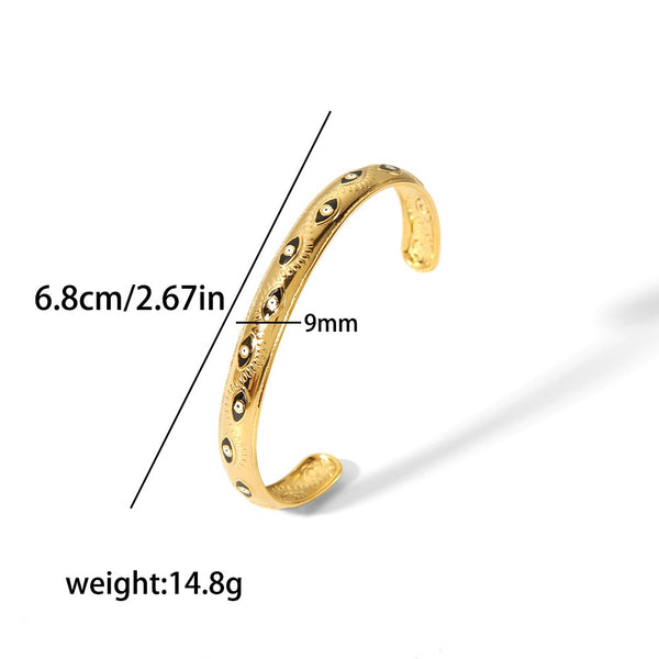 Adjustable 18K Gold Filled Over Stainless Steel Bangle