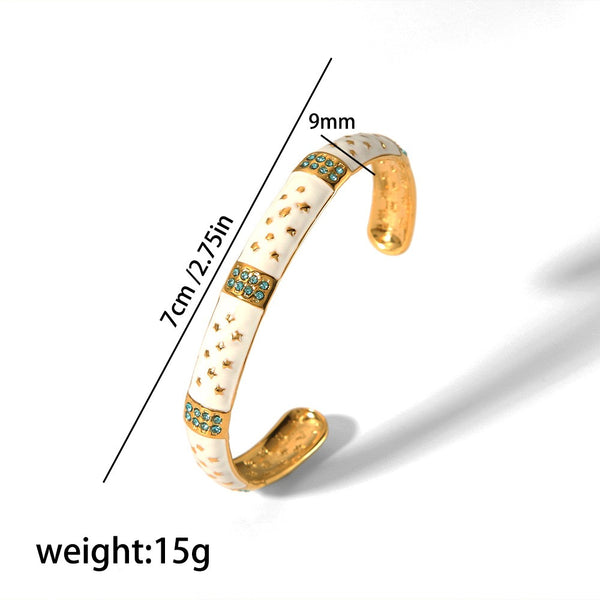 Adjustable 18K Gold Filled Over Stainless Steel Bangle