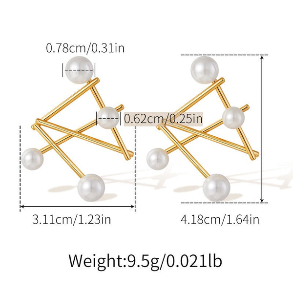 Elegant Natural Pearl Earrings 18K Gold Filled Ear Studs