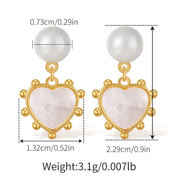 Elegant Natural Pearl Earrings 18K Gold Filled Ear Studs