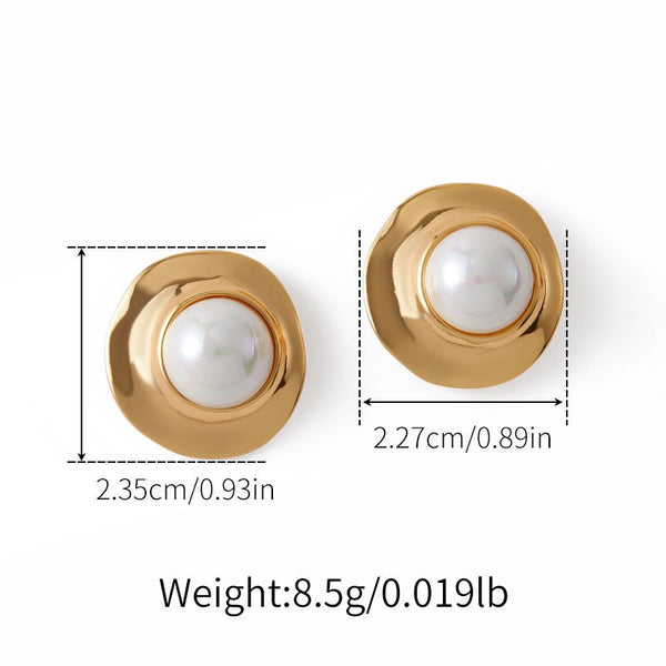 Elegant Natural Pearl Earrings 18K Gold Filled Ear Studs