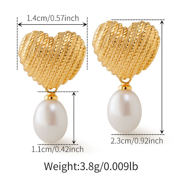 Elegant Natural Pearl Earrings 18K Gold Filled Ear Studs