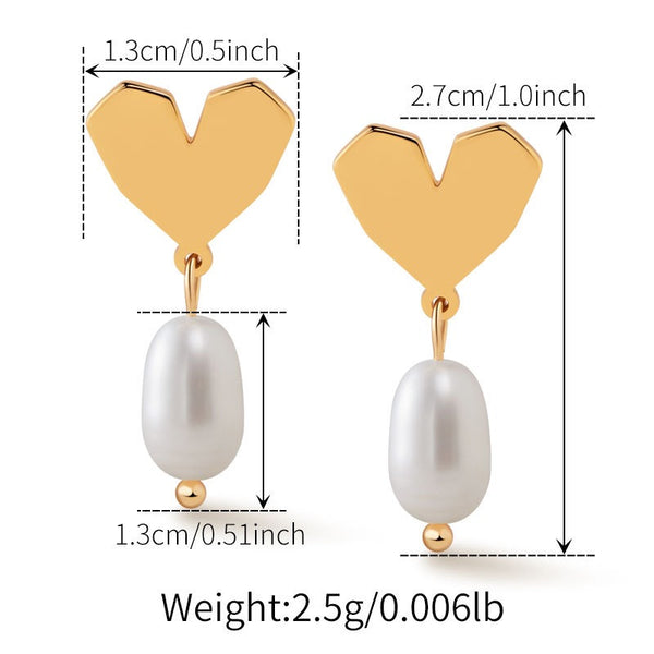 Elegant Natural Pearl Earrings 18K Gold Filled Ear Studs