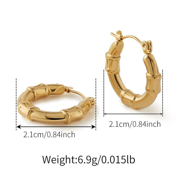 Engraved Hollow Earrings 18K Gold Filled Hoop Earrings