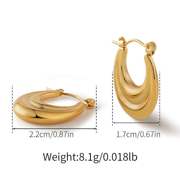 Engraved Hollow Earrings 18K Gold Filled Hoop Earrings