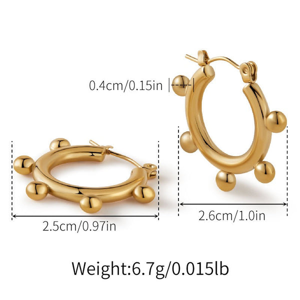 Engraved Hollow Earrings 18K Gold Filled Hoop Earrings