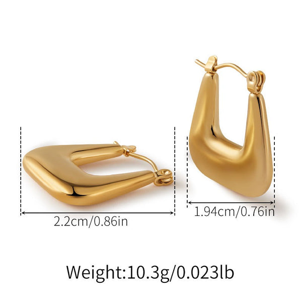 Engraved Hollow Earrings 18K Gold Filled Hoop Earrings