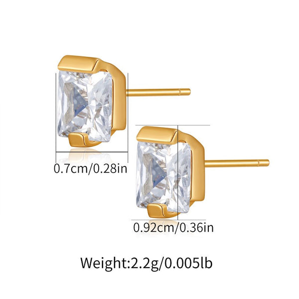Dainty Earrings 18K Gold Filled Ear Studs With Cubic Zircon