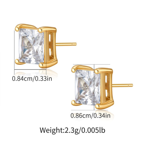 Dainty Earrings 18K Gold Filled Ear Studs With Cubic Zircon
