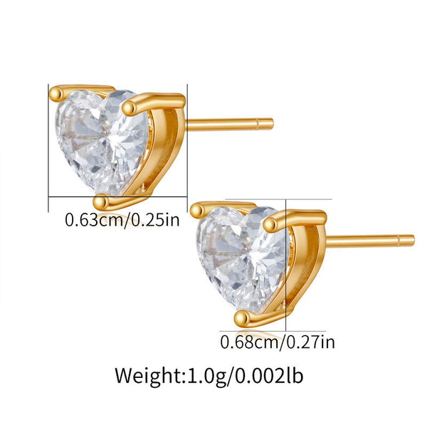 Dainty Earrings 18K Gold Filled Ear Studs With Cubic Zircon