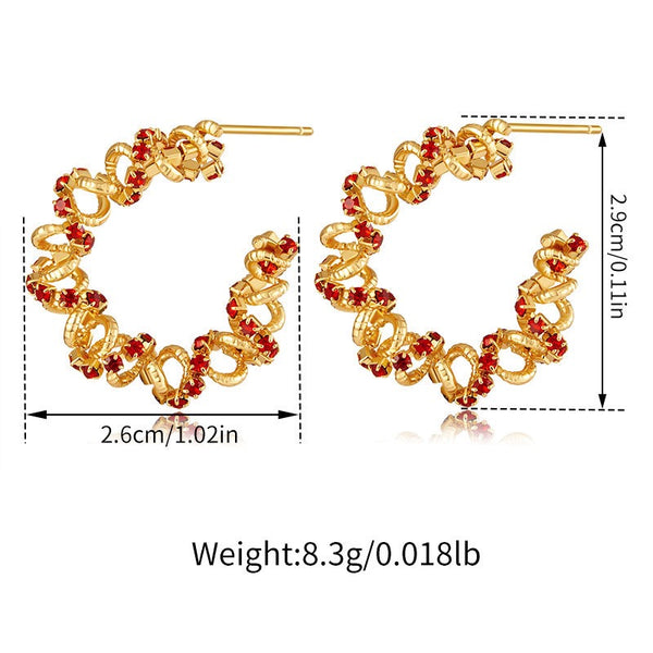 CC-Shaped 18K Gold Filled Ear Studs With Cubic Zircon