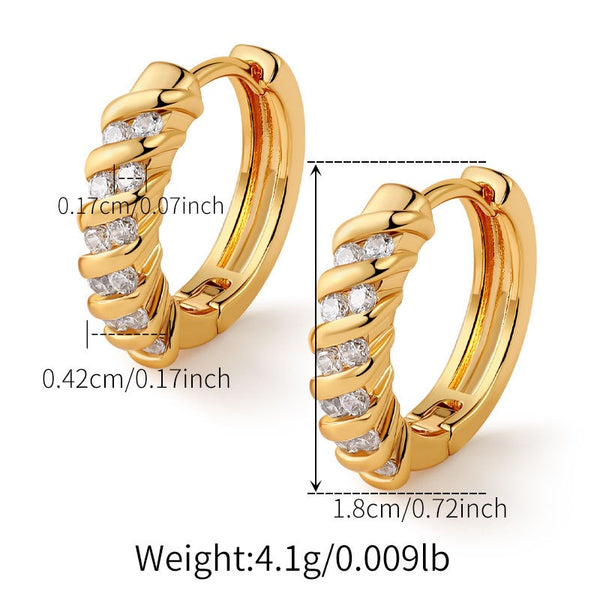 Dainty 18K Gold Filled Huggies With Cubic Zircon
