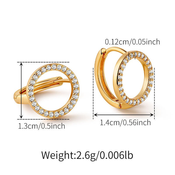 Dainty 18K Gold Filled Huggies With Cubic Zircon