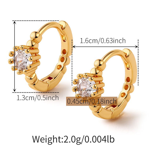 Dainty 18K Gold Filled Huggies With Cubic Zircon