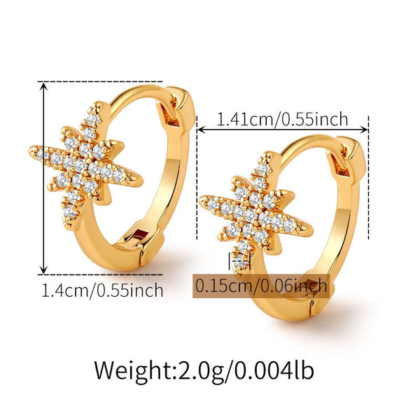 Dainty 18K Gold Filled Huggies With Cubic Zircon