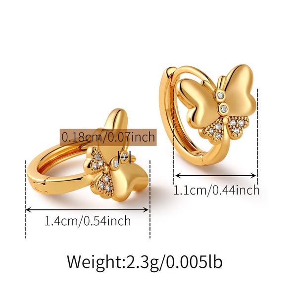 Dainty 18K Gold Filled Huggies With Cubic Zircon