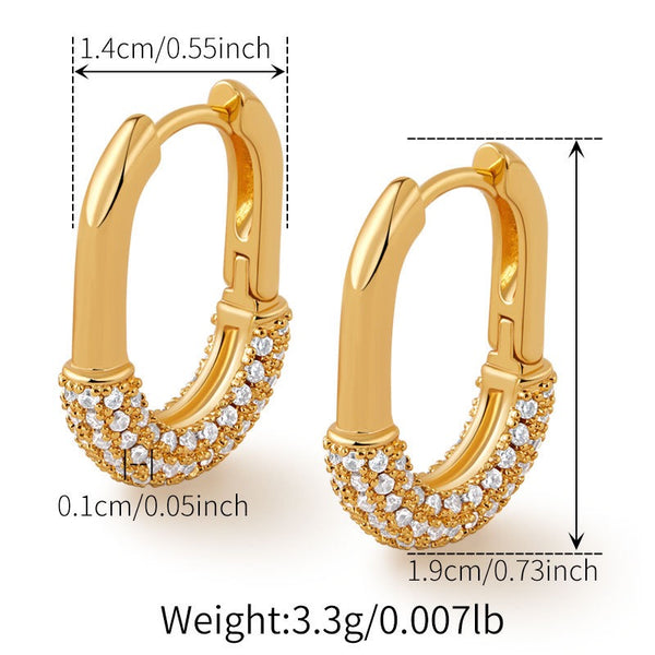Dainty 18K Gold Filled Huggies With Cubic Zircon