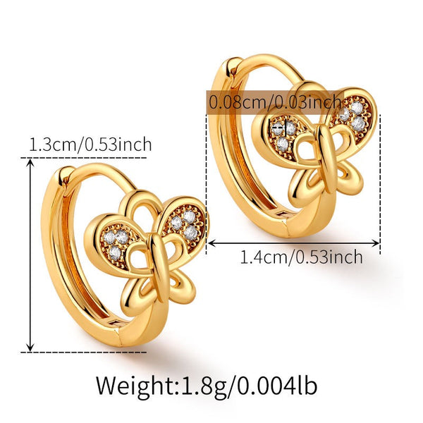 Dainty 18K Gold Filled Huggies With Cubic Zircon