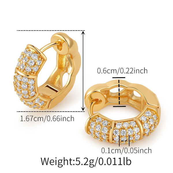 Dainty 18K Gold Filled Huggies With Cubic Zircon