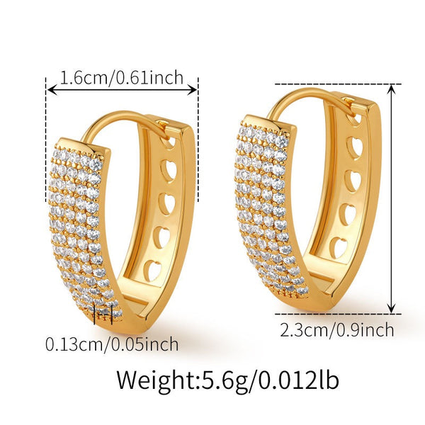Dainty 18K Gold Filled Huggies With Cubic Zircon