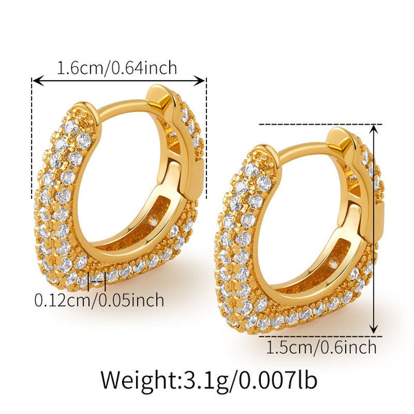 Dainty 18K Gold Filled Huggies With Cubic Zircon