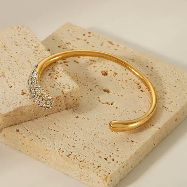 Adjustable 18K Gold Filled Over Stainless Steel Bangle