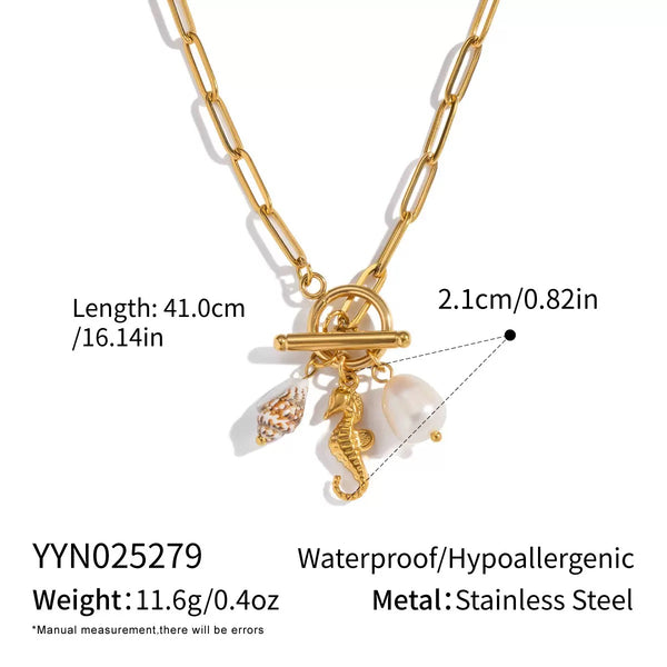 Charm 18K Gold Filled Over Stainless Steel Necklace