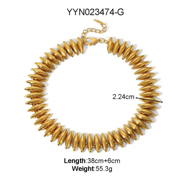 Chunky Style 18K Gold Filled Over Stainless Steel Necklace