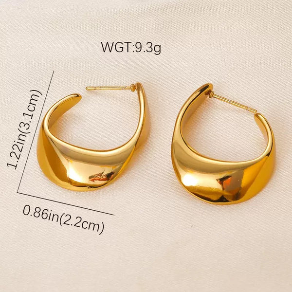 Chunky Style 18K Gold Filled Hoop Earrings